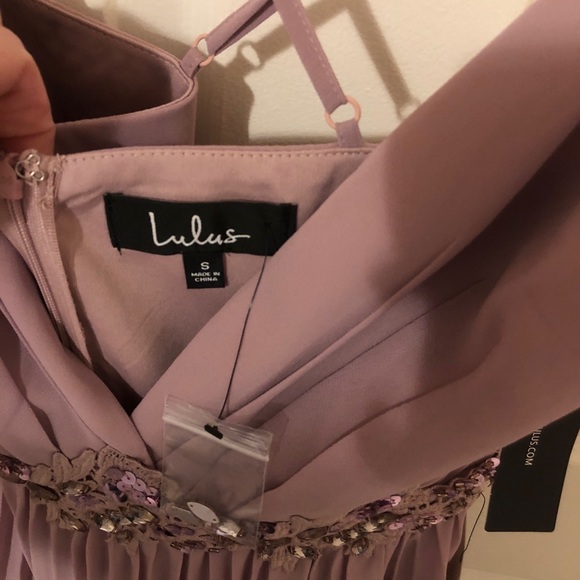 Lulus Loving You Forever Dusty Lavender Sequin Lace Dress NWT - Picture 7 of 7